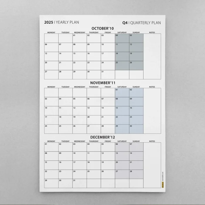 Üç Aylık Planlayıcı 2026 Duvar Takvimi Seti, 90 Günlük Planlama, 2026 Duvar Planlayıcı Takvim, Boho Renkler, 12 Hafta Planlayıcı Takvimi - 50x70cm