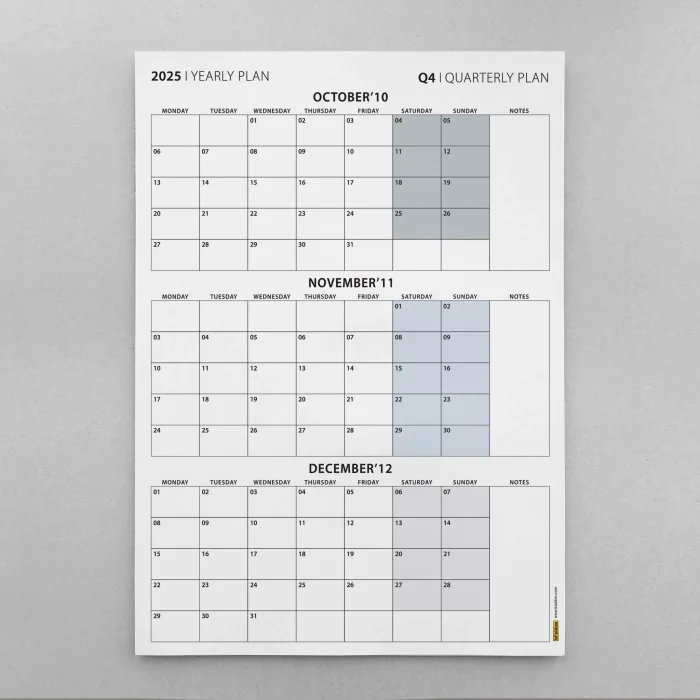 Üç Aylık Planlayıcı 2026 Duvar Takvimi Seti, 90 Günlük Planlama, 2026 Duvar Planlayıcı Takvim, Boho Renkler, 12 Hafta Planlayıcı Takvimi - 35x50cm