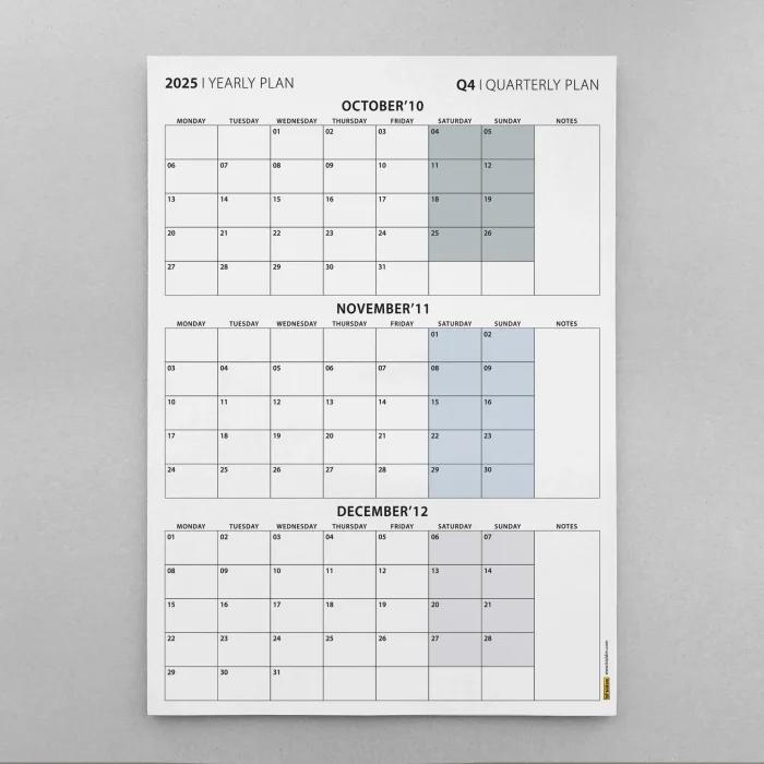 Üç Aylık Planlayıcı 2027 Duvar Takvimi Seti, 90 Günlük Planlama, 2027 Duvar Planlayıcı Takvim, Boho Renkler, 12 Hafta Planlayıcı Takvimi - 50x70cm