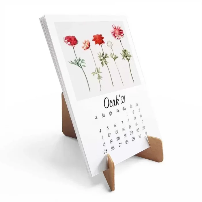 Vintage Çiçekler 2025 Masa Takvimi