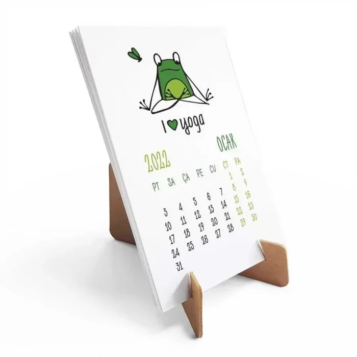 Yoga Takvim Yoga Yapan Kurbağa 2026 Türkçe İngilizce Masa Takvimi Kraft