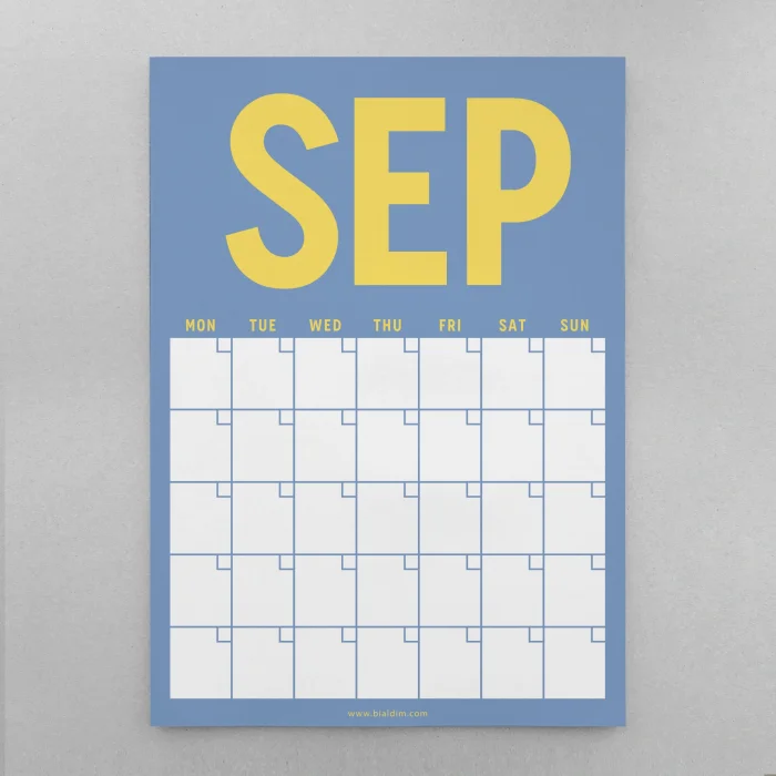 Zamansız Aylık Planlayıcı Dev Takvim, Sürekli Takvim, 12 Ay Tarihsiz Takvim, 33 x 48 cm, A4, Pastel Parlak Retro Renkler