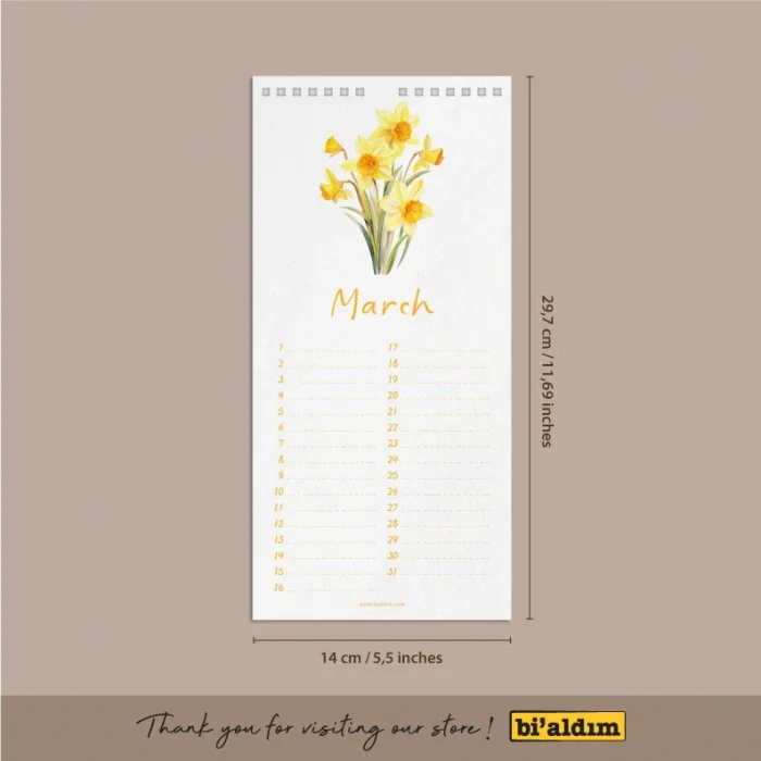 Zamansız Doğum Günü Takvimi | Doğum Ayı Çiçekleri | Hediyelik Takvim