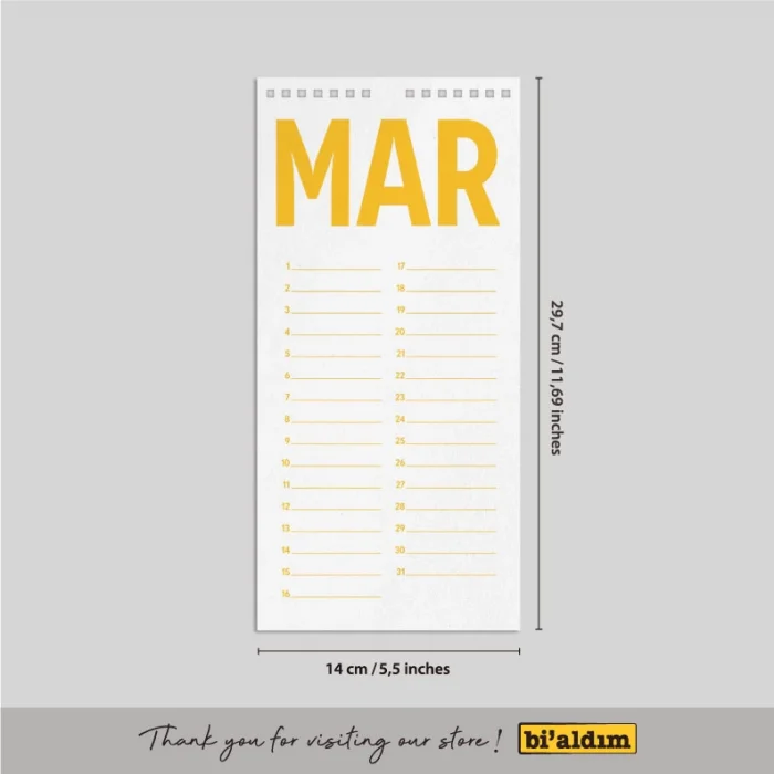 Zamansız Doğum Günü Takvimi, Rengarenk Gökkuşağı Renkler, 14 x 29,7 cm, 12 Aylık Tarihsiz Sürekli Takvim, Özel Gün Hatırlatıcı, Aylık Planlayıcı Takvim, Perpetual Birthday Calendar, Colourful Rainbow Color