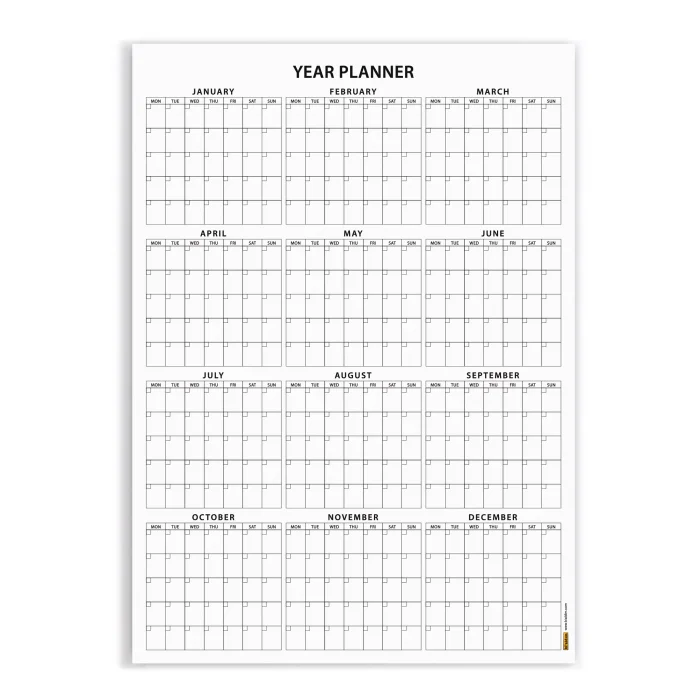 Zamansız Yıllık Planlayıcı Takvim, Sürekli Takvim, Tarihsiz Yıllık Planlayıcı Duvar Takvimi, Zamansız Takvim