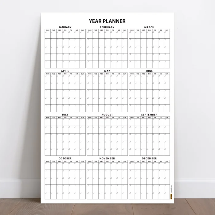 Zamansız Yıllık Planlayıcı Takvim, Sürekli Takvim, Tarihsiz Yıllık Planlayıcı Duvar Takvimi, Zamansız Takvim