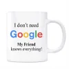 Google Kupa Bardak - I Dont Need Google My Friend Knows Everything
