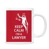 Avukatlara Özel Kupa Keep Calm Im a Lawyer Adalet Heykeli Kırmızı Renk