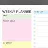 Haftalık Planlama Pastel Renkler - Weekly Planner Pastel Color
