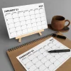2025 Masa Takvimi, Ahşap Şövale Masa Takvimi, Aylık Planlamalı Takvim, 2025 Takvim, Yapılacaklar Listesi(Arka Sayfalar)