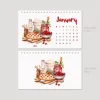 2025 Masa Takvimi, Vintage Fırın ve Mutfak Sanatları Takvimi, 2025 Desk Calendar, Vintage Baking Calendar 2025
