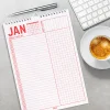 2025 Yıllık Planlayıcı Duvar Takvimi, A4, 33x48 cm, Alışkanlık Takipçisi, 2025 Wall Planner, Monthly Habbit Tracker, To Do List