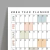 2025 Yıllık Planlayıcı Duvar Takvimi, Planlayıcı Takvim, Yatay Poster Planlayıcı Takvim