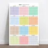 2025 Yıllık Planlayıcı Duvar Takvimi, Rengarenk Pastel Renkler