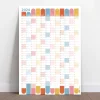 2025 Yıllık Planlayıcı Duvar Takvimi, Renkli 2025 Takvim, Okul Takvimi, Minimalist Tasarım