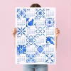 2026 Azulejo Duvar Takvimi – Portekiz Mavi Karo Sanatı | Suluboya Akdeniz Desenleri