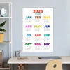 2026 Rengarenk Duvar Takvimi – Canlı Renkli Modern Yıllık Takvim