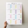 2026 Yıllık Planlayıcı Duvar Takvimi, Aylık Planlayıcı Takvim, Pastel Gökkuşağı Renkler