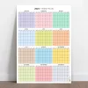2026 Yıllık Planlayıcı Duvar Takvimi, Rengarenk Pastel Renkler