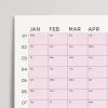 2026 Yıllık Takvim Planlayıcı, Planlayıcı Duvar Takvimi, Pastel Pembe Renk
