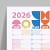 2027 Bauhaus Duvar Takvimi | Modern Renkli Minimal Yıllık Planlayıcı