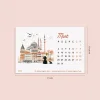 2027 Masa Takvimi - Dünya Şehirleri & Ünlü İkonik Simge Yapıları | Paris, Londra, İstanbul, New York, Marrakech, Tokyo, Floransa, Santorini, Amsterdam