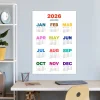 2027 Rengarenk Duvar Takvimi – Canlı Renkli Modern Yıllık Takvim