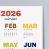 2027 Rengarenk Duvar Takvimi – Canlı Renkli Modern Yıllık Takvim
