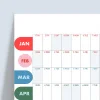 2027 yıllık planlayıcı duvar takvimi, 2027 duvar takvimi, Canlı parlak renkli, Minimalist Duvar Takvimi