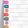 2027 yıllık planlayıcı duvar takvimi, 2027 duvar takvimi, Canlı parlak renkli, Minimalist Duvar Takvimi