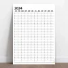 2027 Yıllık Planlayıcı Duvar Takvimi, 2027 Takvim, Büyük Duvar Takvimi, Siyah Beyaz Takvim