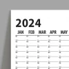 2027 Yıllık Planlayıcı Duvar Takvimi, 2027 Takvim, Büyük Duvar Takvimi, Siyah Beyaz Takvim