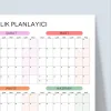 2027 Yıllık Planlayıcı Duvar Takvimi, Aylık Planlayıcı Takvim, Pastel Renkler