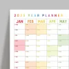 2027 Yıllık Planlayıcı Duvar Takvimi, Gökkuşağı Renkleri, Rainbow, Dikey