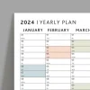 2027 Yıllık Planlayıcı Duvar Takvimi, Planlayıcı Takvim, Yatay Poster Planlayıcı Takvim
