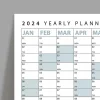 2027 Yıllık Planlayıcı Poster Takvim, Mavi Planlayıcı Takvim, Okul Takvimi, Duvar Takvimi