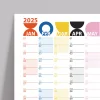 Bauhaus Art 2025 Duvar Takvimi, Yıllık Planlayıcı Takvim, Cesur Renkler