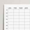 Zamansız Yıllık Planlayıcı Takvim, Sürekli Takvim, Tarihsiz Yıllık Planlayıcı Duvar Takvimi, Zamansız Takvim