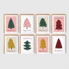 8’li Yılbaşı Ağaçlı Kartpostal Seti, Mutlu Yıllar Kartı, Yeni Yıl Kartları