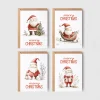 8’li Yılbaşı Noel Baba Kartpostal Seti, Mutlu Yıllar Kartı, Yeni Yıl Kartları