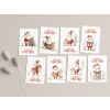 8’li Yılbaşı Noel Baba Kartpostal Seti, Mutlu Yıllar Kartı, Yeni Yıl Kartları
