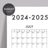 Amerikan Standardı 2025 -2026 Akademik Duvar Takvimi, TEMMUZ Başlangıçlı, PAZAR Günü Başlangıçlı