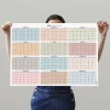 Amerikan Standardı 2025 Yıllık Planlayıcı Duvar Takvimi, Boho Renkler, 2025 Takvimi