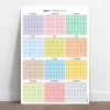 Amerikan Standardı 2025 Yıllık Planlayıcı Duvar Takvimi, Rengarenk, United States Calendar, Colourful Pastel