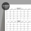 Amerikan Standardı 2025 Yıllık Planlayıcı Takvim, Pazar Başlangıç Takvim, Duvar Takvimi