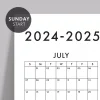 Amerikan Standardı 2026 -2027 Akademik Duvar Takvimi, TEMMUZ Başlangıçlı, PAZAR Günü Başlangıçlı