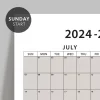 Amerikan Standardı 2026 -2027 Akademik Duvar Takvimi, TEMMUZ Başlangıçlı, PAZAR Günü Başlangıçlı