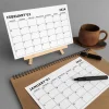 Amerikan Standardı 2026 Masa Takvimi(Pazar Günü Başlangıç),Ahşap Şövale Takvim, Aylık Planlamalı Takvim, Yapılacaklar Listesi(Arka Sayfalar)
