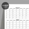 Amerikan Standardı 2026 Yıllık Planlayıcı Takvim, Pazar Başlangıç Takvim, Duvar Takvimi