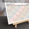 Amerikan Standardı 2027 Masa Takvimi(Pazar Günü Başlangıç),Ahşap Şövale Takvim, Aylık Planlamalı Takvim, Boho Renkler, Yapılacaklar Listesi(Arka Sayfalar)